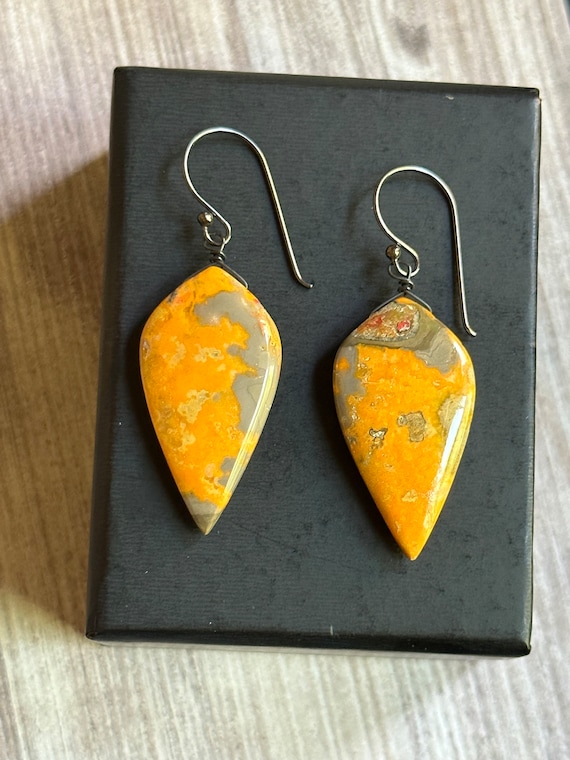 Bumblebee Jasper Gemstone Earrings From Australia - Courage | Adventures shops | Protection